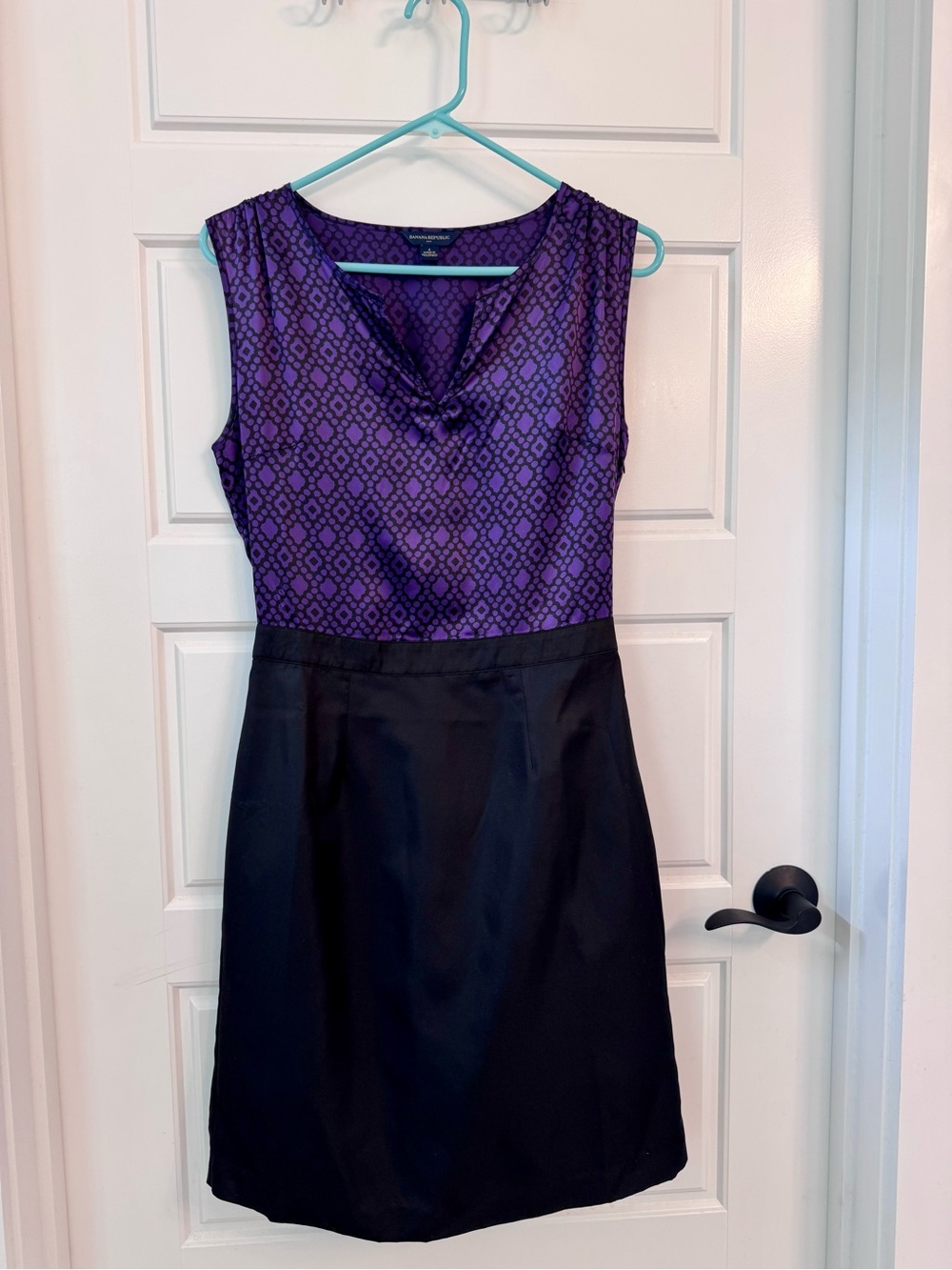 Purple and black cocktail dress